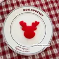 Red plush deer head Christmas ornament for DIY crafts and holiday decor, size 8x8cm - Red Reindeer Head