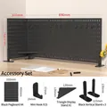 Black desktop pegboard organizer set with 15 hooks and standing brackets for storage - Square Board Set 5 L-Standing / Black