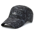 Quick-dry breathable baseball cap with grey pixelated camouflage and bird logo - Adjustable / Black
