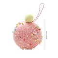 Pallina di Natale macaron rosa con accenti colorati e effetto neve, 8cm decoro - 8cm / Rosa macaron