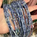 Perle in agata blu e bianca di forma rettangolare per la creazione di gioielli fai-da-te - Pietra a Macchie Blu