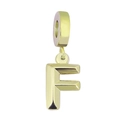 Minimalistischer goldener Titanstahl Buchstabe F Anhänger für DIY Halsketten und Armbänder - Buchstabe F