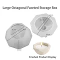 Molde de silicona octogonal grande para cajas de almacenamiento y tarros de velas - Molde de taza de vela octagonal facetado grande (base + tapa)
