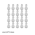 20pcs teardrop shaped 925 sterling silver connector tags with polished finish - Short Figure 8 Engraved 925 / Steel