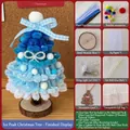 DIY Christmas tree craft kit with blue and white pipe cleaners and LED lights - 5# Ice Peak Christmas Tree DIY Kit