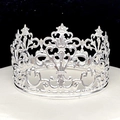 Close-up of intricate silver hollow crown featuring elegant fleur-de-lis patterns - Silver Hollow Iron 10cm