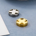Gold- und silberfarbene 15mm Edelstahl-Kreuzanhänger mit Löchern für DIY-Schmuckherstellung - Kreuz-Stil / Silber