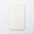 Portable cream-colored rectangular folding makeup mirror with minimalist design - Moonlight White