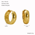 Dettagli di orecchini a cerchio in acciaio inox placcato oro 18k con diametro 15mm - 15mm