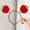 Cute red apple headband with spring-loaded felt fruit decorations for parties - Apple Spring Hairband