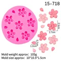 Moule en silicone fleur de cerisier sakura pour décoration de gâteaux et pâtisserie - 2#15-718 Rose-Fleur de Cerisier