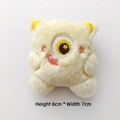 Detail shot of yellow plush monster toy showing 8cm height and 7cm width dimensions - DIY Style (Back Opening) / Yellow
