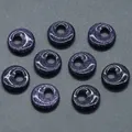 Midnight blue goldstone donut pendants with shimmering finish for DIY jewelry - 18mm Side Hole Blue Sandstone (SYN)