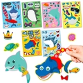 Shark-themed DIY mix and match sticker set with ocean creature accessories for kids - Shark Face Change Style (T01041364)