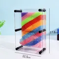 3D Pin Art toy in medium size rainbow color for creative hand molds and sculpture - Medium / Rainbow Transparent