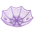 Purple spider web candy basket for Halloween party decoration with small spiders - Plain Style / Purple