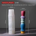 DIY colorful stacked stone silicone candle mold for handmade scented wax and home decor - Stacking Block Style A LZ-583