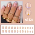 Violet floral press-on nails with daisy patterns and purple gradient tips set of 24 - Violet French Daisy Style (A3326 Glue Version)