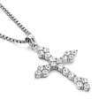 Hip hop roestvrijstalen kruis hanger ketting met fonkelende strassteentjes heren - Hanger Zonder Ketting - Zilver (KP97460)