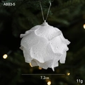 White glitter foam Christmas ball with flower petal design, size 7.2cm ornament - 7.2cm/11g / White Petal Glitter Foam Ball Style D