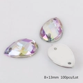8x13mm AB clear teardrop acrylic sew-on rhinestones crystals for DIY garments, 100pcs set - 8x13mm AB Aurora 100pcs/Pack