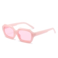 Lunettes de soleil polygone avec monture géométrique rose et verres rose clair - Régulier (TVA 13 % incluse) monture rose jelly et verres roses