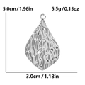 Size chart of 304 stainless steel hammered oval pendant with 5.0cm height and 5.5g weight - Wrinkled Water Drop Pendant (Steel Color) / Silver