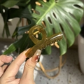 Pince à cheveux élégante en résine ambrée présentée dans un décor naturel de plantes - Jaune Vert Gelée