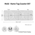 Tableau détaillé des tailles pour moule en silicone de plaque nominative pour tasse 40oz - Style 7 Plaque de Nom