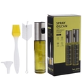 100ml oil sprayer set with glass bottle, silicone brush, funnel and cleaning tool - Green Glass Bottle/Nozzle/Funnel/Oil Brush/Cleaning Brush Set