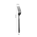 Elegant black stainless steel fork with Roman column fluted handle design, 20.7cm length - Dinner Fork / Black