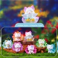 Macro display of mythical fox spirit blind box figures with forest background scenery - 1040-68 Shan Hai Nine-tailed Fox / Full Set of 6