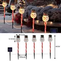 Solarbetriebene Weihnachts-Schneemann-Gartenstecker mit festlichen Zuckerstangen - Solar / Schneemann