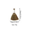 Miniature handmade grass broom with natural fibers and white twine detail - White Handle Small