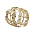 Minimalistischer vergoldeter Ginkgoblatt-Ring mit filigranen, ausgehöhlten Metalldetails - Ginkgoblatt Hohl-Stil (CR0092)