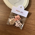 Five pieces star-shaped acetate hair clips in pink beige and grey color set - Pentagram / 10 Pieces Pack / Brown