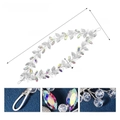 Diadema de doble capa con diamantes de imitación y cristales para peinado de novia - Hoja de Plata / Cristal Iridiscente / Color AB