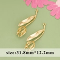 Golden tulip flower charms for DIY jewelry making, size 31.8mm by 12.2mm elegant pendants - Tulip Pendant / Gold