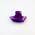 Purple witch hat acrylic hair claw clip with gold and black decorative band detail - Purple Witch Hat / 8cm