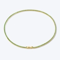 Luxurious gold-plated S925 silver tennis necklace with sparkling green cubic zirconia - 925 Silver / Gold Style (Green Stone)