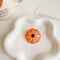 Cute food-shaped hair clip with orange resin flower design for women hair accessories - Pumpkin Cookie