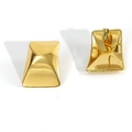 Polished 18K gold-plated stainless steel geometric earrings with butterfly backs - Geometric Trapezoid