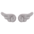 Detailed view of gray plush angel wing accessories for DIY crafts and hair ornaments - Gray