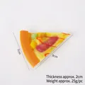 Realistic PU cheese pizza slice magnet with sausage and corn toppings, size 9x7cm - Small Sausage Pizza