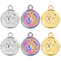 Polished stainless steel sun and moon pendants in gold, silver, and rainbow colors - Sun Moon Star - Mixed