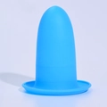 Blue stretchable silicone leak-proof sleeve for travel toiletries and shampoo bottles - 5th Gen (Flared Mouth) / Blue