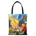 Artistic canvas tote bag featuring Van Gogh and Vermeer masterpieces printing - Spoof Cafe Pattern