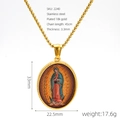 Dettagli della collana in acciaio inossidabile placcato oro 18k con ciondolo Maria - Stile Vergine Di Guadalupe (2240)