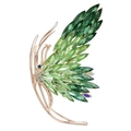 Squisita spilla a farfalla con cristalli verdi sfumati e finitura in oro rosa - Verde