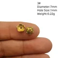 Cuenta espaciadora de pétalo dorada de 7mm para joyería DIY con textura vintage - Pétalo con Textura Vintage (3#)